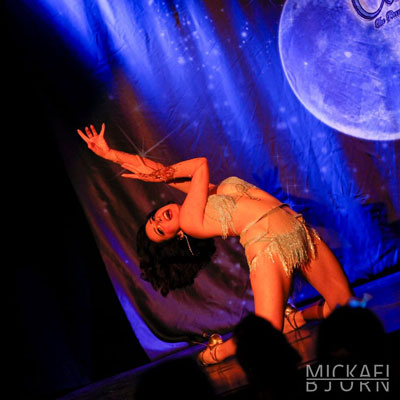 Tansyperforming at the Blue Moon Cabaret - The Decadent Burlesque Soiree by Boudoir Noir Production, Finest Vintage Entertainment!